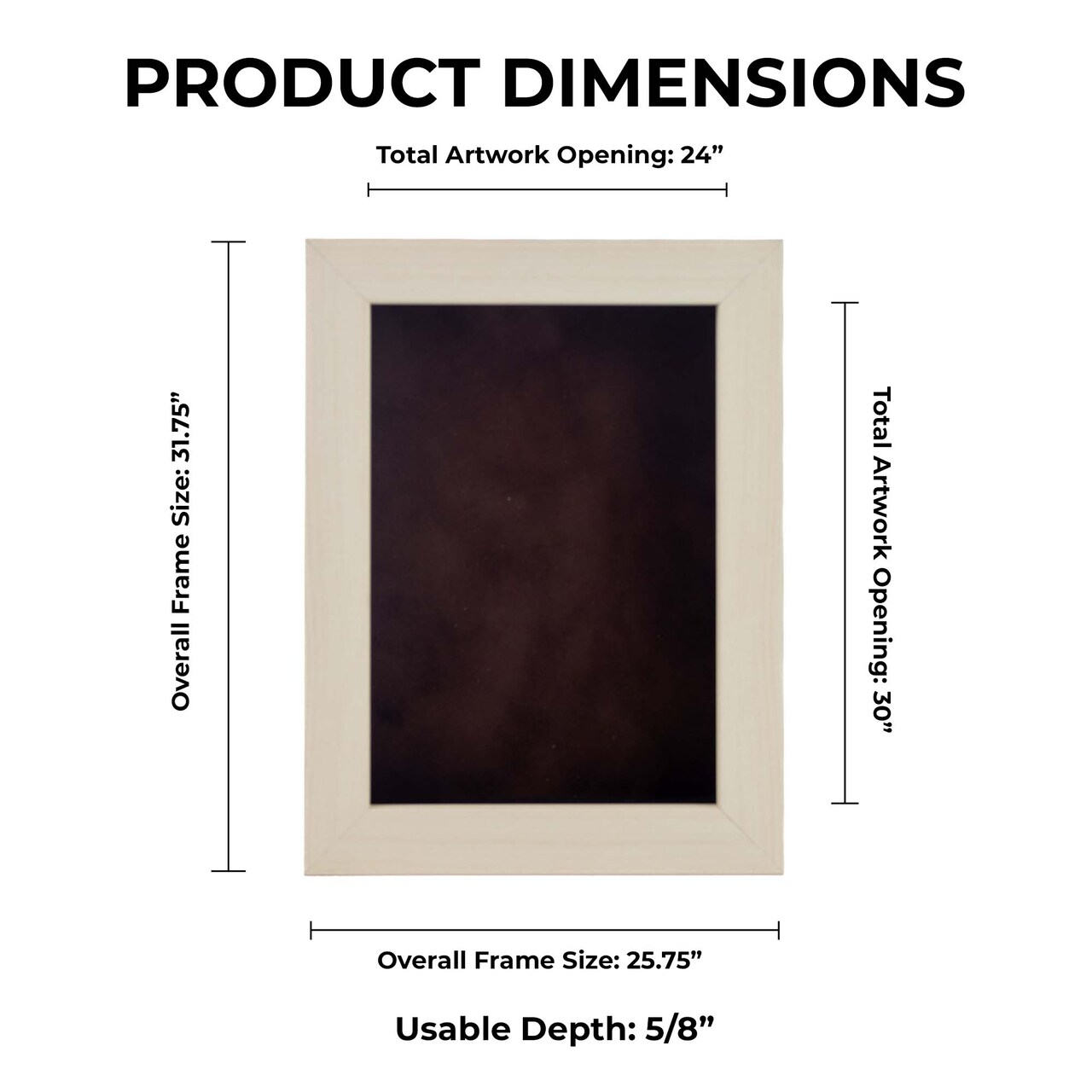 Natural Whitewash Wood Shadow Box Frame with Acrylic Front - Brown Suede Backing, 30 Sizes